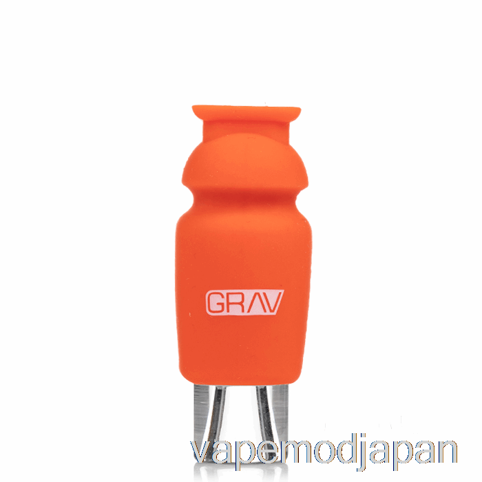Vape Mod Grav シリコンキャップ付きガラス松葉杖 スカーレット オレンジ